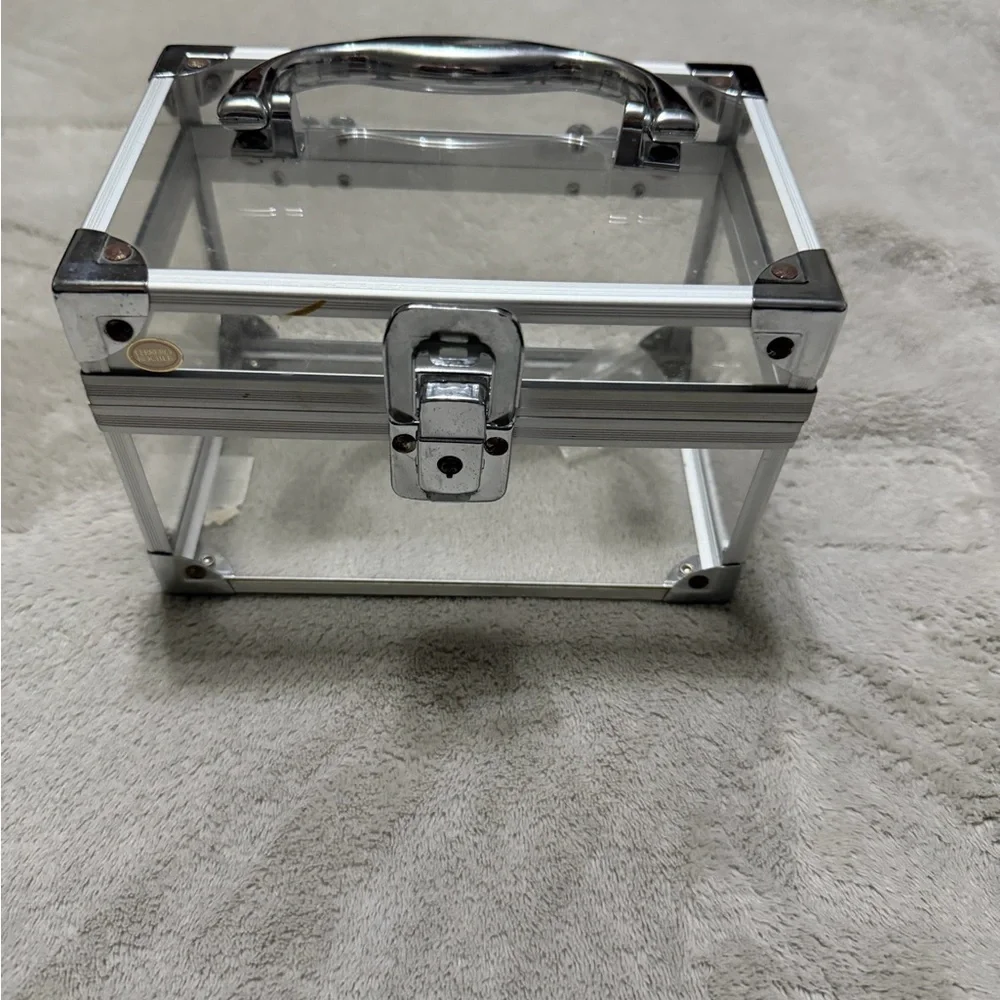 Clear Acrylic Storage Box with Silver Accents